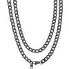 Bandmax Cubana Catena Collana Uomo Donna, 36 cm Collana Metallo di Nero Uomo, 6mm Catena Collana Uomo Acciaio Rapper, Catenina Uomo Donna Accessori alla Moda