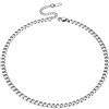 Bandmax Collana Uomo Catena Cubana 4 mm, Catenina Acciaio Rapper 56 cm Argento, Maglia Cubana Chain Hip Hop