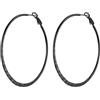 PROSTEEL Orecchini a Cerchio Grande in Acciaio Inossidabile, Orecchino Cerchio Nero in Colore Nero 60mm Orecchino a Cerchio Piatti