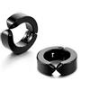 Zense - Orecchini da uomo in acciaio nero senza piercing ZE0070