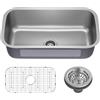 Kraus Premier - Lavello da cucina a vasca singola in acciaio INOX, 81,3 cm, spessore 18 mm