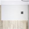 Parama Piatto Doccia in Marmoresina Bianco Antiscivolo Effetto Pietra con Griglia Copripiletta h3cm (Bianco, 70x140)