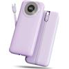 Hosgubo Power Bank, 10000mAh Powerbank 3A Ricarica Rapida USB C Ingressi e Uscite, Potente e Sottile Caricatore Portatile con Cavi Integrati, Caricabatterie Portatile per iPhone Samsung Cellulare Tablet ecc