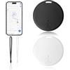 QingCming 2 Pezzi Localizzatore GPS Bluetooth 5.2, Smart Tag Compatibile con iOS e Android, Tracker per Moto, Oggetti, Borse, Animali, Valigie, Airt/ag Portatile con Allarme Sonoro