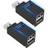 JIEYUCHU Hub USB 3.0 con 3 Porte (2 USB 2.0 + USB 3.0), 2 Pack USB 3.0 Splitter, Hub USB mini Adattatore Compatibile con PC Laptop Stampante Tastiera Mouse Cuffie