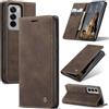 Cracedily Cover per Xiaomi Redmi Note 8 Pro Case, Custodia Cover Pelle Premium Portafoglio con Porta Carte Magnetica Supporto Protezione Flip Case Custodia per OPPO Reno 12 Pro 5G, Caffè