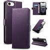 Yunubeyii Cover Libro per iPhone 16E/17E,Viola | Blocco RFID,Luxury PU Pelle,Portafoglio,Card Holder,Magnetic Phone Custodia,Kickstand,Protettiva,Antiurto