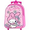 BNG Zaino Asilo MY MELODY Trolley Zaino Zainetto Scuola Materna Bambina con Carrello 2 Ruote My Melody, Rosa