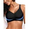 Zidoley Reggiseno da donna senza ferretto, morbido senza cuciture, reggiseno da donna, reggiseno grande push up senza buegel, reggiseno grande seno, forte tenuta bustier bralette, Nero , XL
