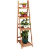 Relaxdays Fioriera a scala legno scaffale portafiori da interno pieghevole 4 ripiani HLP 161 x 41 x 50 cm marrone