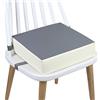 AOIEORD - Rialzo per sedia, in PU, lavabile, con 2 cinghie e fibbia di sicurezza, per bambini, per tavolo da pranzo, booster portatile (grigio + beige)