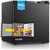FOHERE Mini frigo bar 46L, Frigorifero Piccolo, Silenzioso, Temperatura Regolabile, Porta Reversibile, Ripiani Rimovibili, Per applicazioni in Hotel, Casa, Ufficio, B&B, Nero