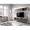 Dmora - Parete attrezzata Tambo, Set da soggiorno porta TV, Mobile salotto multiuso, 180x41h180 cm, Antracite e Rovere Nodi