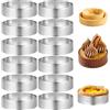 QGGTQG Mousse Tartelette 12 pezzi anelli da dessert con fori 6 cm anello per torta piccolo dessert mousse anello in acciaio inox perforato per mousse, torte, mini pizze, muffin (12, 6 cm)