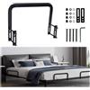 Srwoyze Ferma Materasso, Regolabile Letto Supporto Antiscivolo Metallo Fermi Laterali Barra Contenimento Tatami, 1 Pezzo, Nero