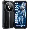 FOSSiBOT F109 5G Rugged Smartphone, 10600mAh (18W) Telefono Indistruttibile Android 14, 50MP+16MP, 6,745''FHD+1,32''IPS/doppio schermo, 24(8+16) GB RAM+256GB ROM /2TB, IP68/69K/Dual SIM/NFC/OTG/GPS