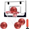 BOPEUY Canestro Basket da Camera, Canestro Basket Esterno da Muro,Mini Canestro Basket Kit con 4 Pallacanestro per Bambini, Pompa, Mini Canestro Basket da Camera, per Regalo per Ragazzo Ragazza 4+Anni