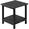 VEVOR Tavolino da Giardino 2 Ripiani 45 x 38 x 44 cm, HDPE, Tavolino da Esterno Mobiletto per Cortile per Bordo piscina, Spiaggia, Veranda, Balcone, Interno, Nero