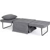 Bizzotto Pouf Letto 1 Posto Barney colore Grigio Scuro