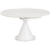 Bizzotto Tavolo Allungabile Tondo Jonni cm.85-135 Gres Bianco Effetto Marmo