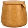 Bizzotto Pouf da Interno Rudina in Ecopelle colore Senape