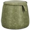 Bizzotto Pouf Rudina da Interno in Ecopelle colore Verde Oliva