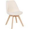 Generico Sedia Baya Gambe in Faggio Bouclette Bianco