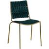 Generico Sedia da Interno Gaia in Velluto Verde Gambe Oro