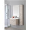 Mobile Bagno con Specchio e Pensile Dimensione 60 cm Colore Rovere Chiaro