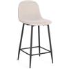 Bizzotto Sgabello Bar da Interno Irelia colore Nero e Beige Altezza 92 cm