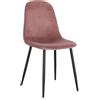 Bizzotto Sedia Irelia da Interno in Velluto colore Rosa Stile Moderno