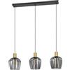 Eglo Sospensione Empoli 3 Luci 40W E27 cm.90 Acciaio Nero