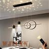 WJYCYN Lampade sala pranzo LED dimmerabili L100cm Lampadari da tavolo da pranzo con faretto Telecomando Altezza regolabile Designer 45W Moderna Lampade a sospensione per il soggiorno Cucina Ufficio (Nero)