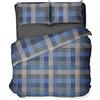 GALTEX Daunex Completo Copripiumino Matrimoniale - Glasgow blu - 255x200 cm + 2 federe 52x82 cm.