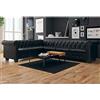Homgoday Divano Chersterfield 6 posti Pelle Artificiale Nera,Divano Chesterfield Moderno,Divano Ecopelle,Divano in Pelle,Divano Vintage,Divano in Offerta,Divano Pelle,Divano,Sofa