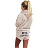 Joligiao Donna Pigiama Gatto Cute 2 Pezzi Inverno Felpa con Cappuccio e Pantaloncini Set Invernale Ragazze Notte Morbidi Accappatoio Indumenti Caldo Pigiameria(Beige,XXL)