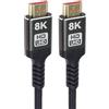 PremiumCord Cavo 8K Ultra High Speed HDMI 2.1 M/M 48Gbps con Ethernet, Risoluzione Video 8K@60Hz, Deep Color, 3D, EDID, ARC, HDR, Schermato 3X, Cavo Tessile Intrecciato, Placcato Oro, Lunghezza 1,5m