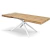 PAZZO DESIGN Tavolo Allungabile con Gambe Incrociate, Made in Italy, 160 x 90 x 74 cm, Rovere rustico con Gamba Bianca