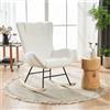 ZX-1725 Poltrona a dondolo da relax con schienali ergonomici e braccioli, Bianco