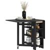 HOMCOM Tavolo da cucina tavolo da sala da pranzo pieghevole e rimovibile 3 mensole 2 abbattibili design moderno 120 x 60 x 75 cm nero | Aosom Italy
