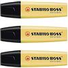 STABILO Set di 3 evidenziatori BOSS ORIGINAL Pastello Pte smussata 2-5 mm, giallo pastello