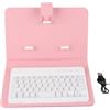 Beufee Custodia con Tastiera, Custodia Universale per Tablet Android con Tastiera Bluetooth Wireless Rimovibile per Telefoni Android iOS(Rosa)
