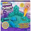 Kinetic Sand |Castello di Sabbia Shimmer | Sabbia cinetica 454gr | Sabbia Magica | Sabbia Colorata Glitterata Verde | 3 Accessori e vaschetta Inclusi | Giocattoli per Bambini e Bambine 3 Anni