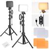 NEEWER BASICS Kit Key Light a Pannello da Studio, 2pz Luce Video LED Bicolore con Stativi e Filtri, Dimmerabile Portatile 3200K-5600K CRI95 750lux per Fotografia Registrazione Streamin, Podcast, BP66
