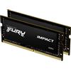 Kingston Technology Memoria Kingston Technology FURY 64GB 3200MT/s DDR4 CL20 SODIMM (Kit of 2) Impact [KF432S20IBK2/64]