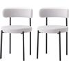 GrandCA HOME Set di 2 Sedie da Pranzo, Sedia da Cucina Imbottita con Rivestimento in Velluto Teddy, Adatta a Soggiorni, Sale da Pranzo e Camere da Letto, Grigio Chiaro