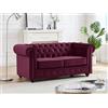 Divano 2 posti Velluto Porpora - CHESTERFIELD
