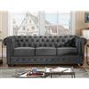 Divano CHESTERFIELD 3 posti in velluto Antracite