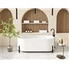 Vasca da bagno freestanding ovale 160 x 73,5 x 59 cm Bianca con piedini neri - ALONSA