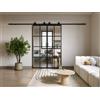 Porte scorrevole doppia esterno muro 2 x H205 x L83 cm Alluminio e Vetro temperato - WILDEN II